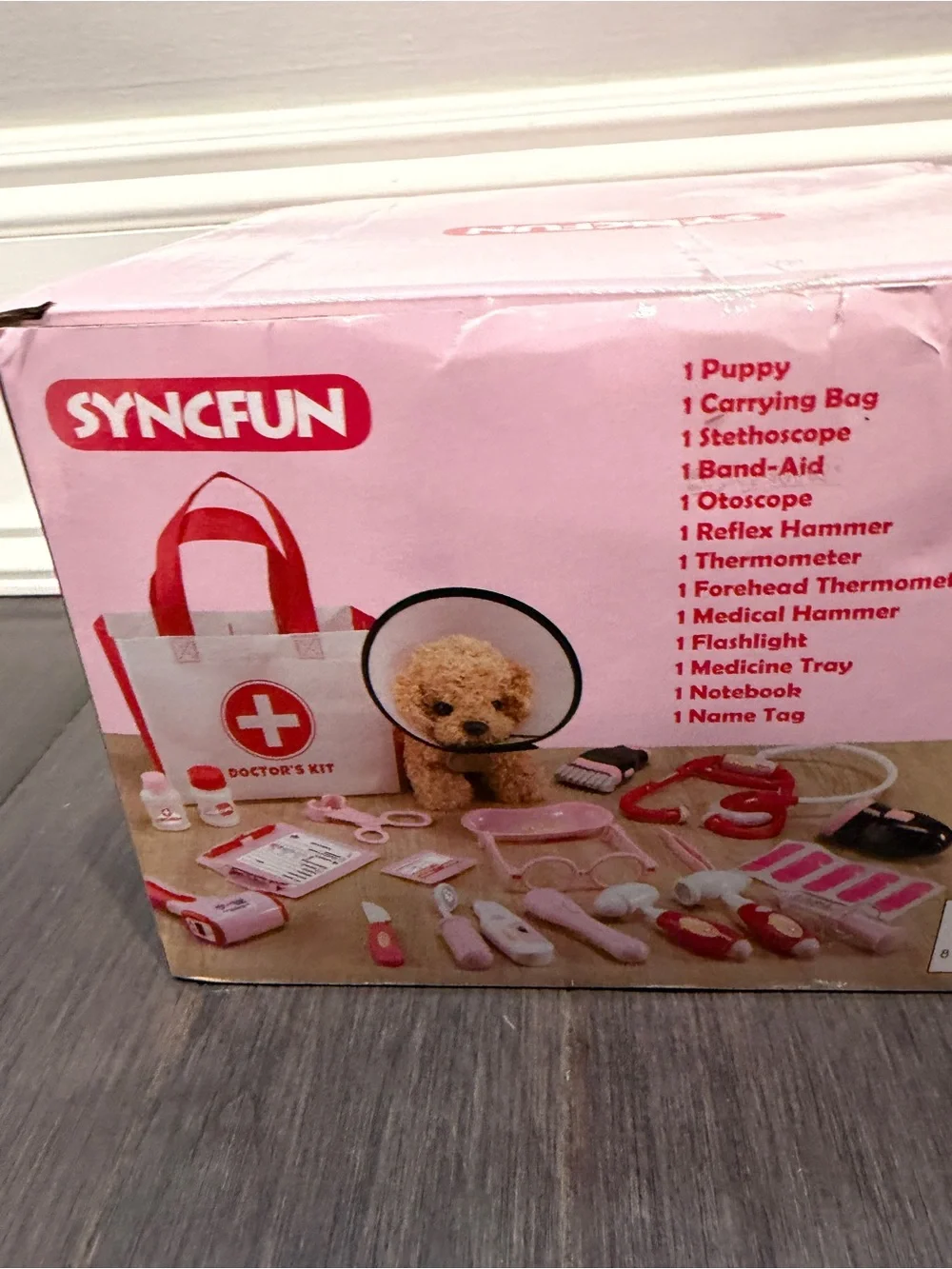 NWT Syncfun Kids Doctor Vet Playset – Pink 23-Piece Medical Kit Pretend Play